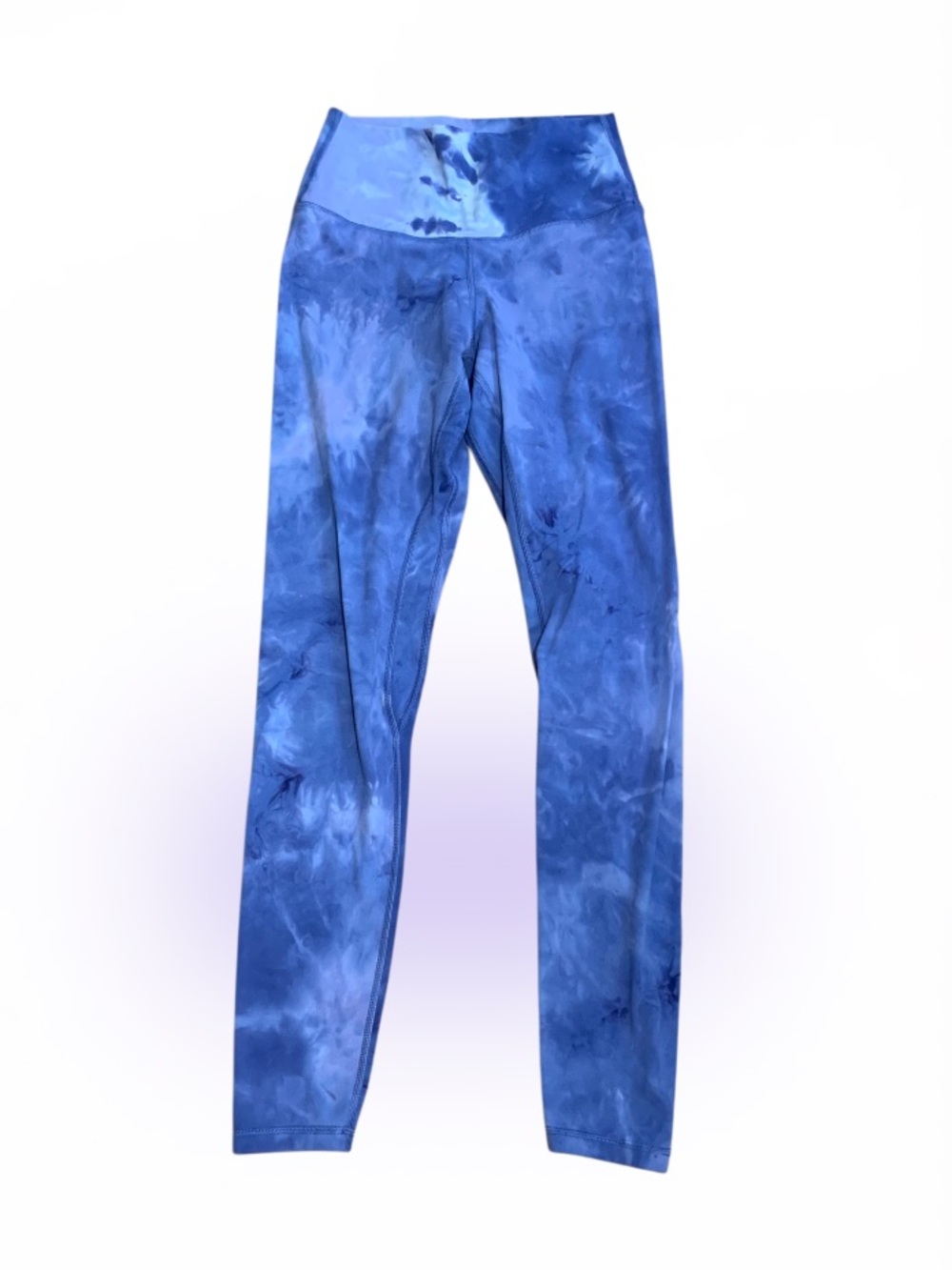 Blue Tie-Dye High-Waist Leggings